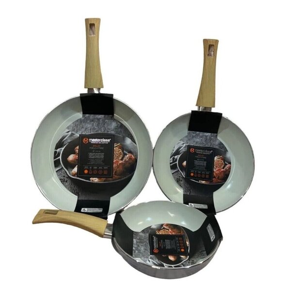 Master Class Skillet 3 Pc. Set 8" 9.5" 11" Non-Stick Ceramic Coating NEW! - Picture 2 of 6